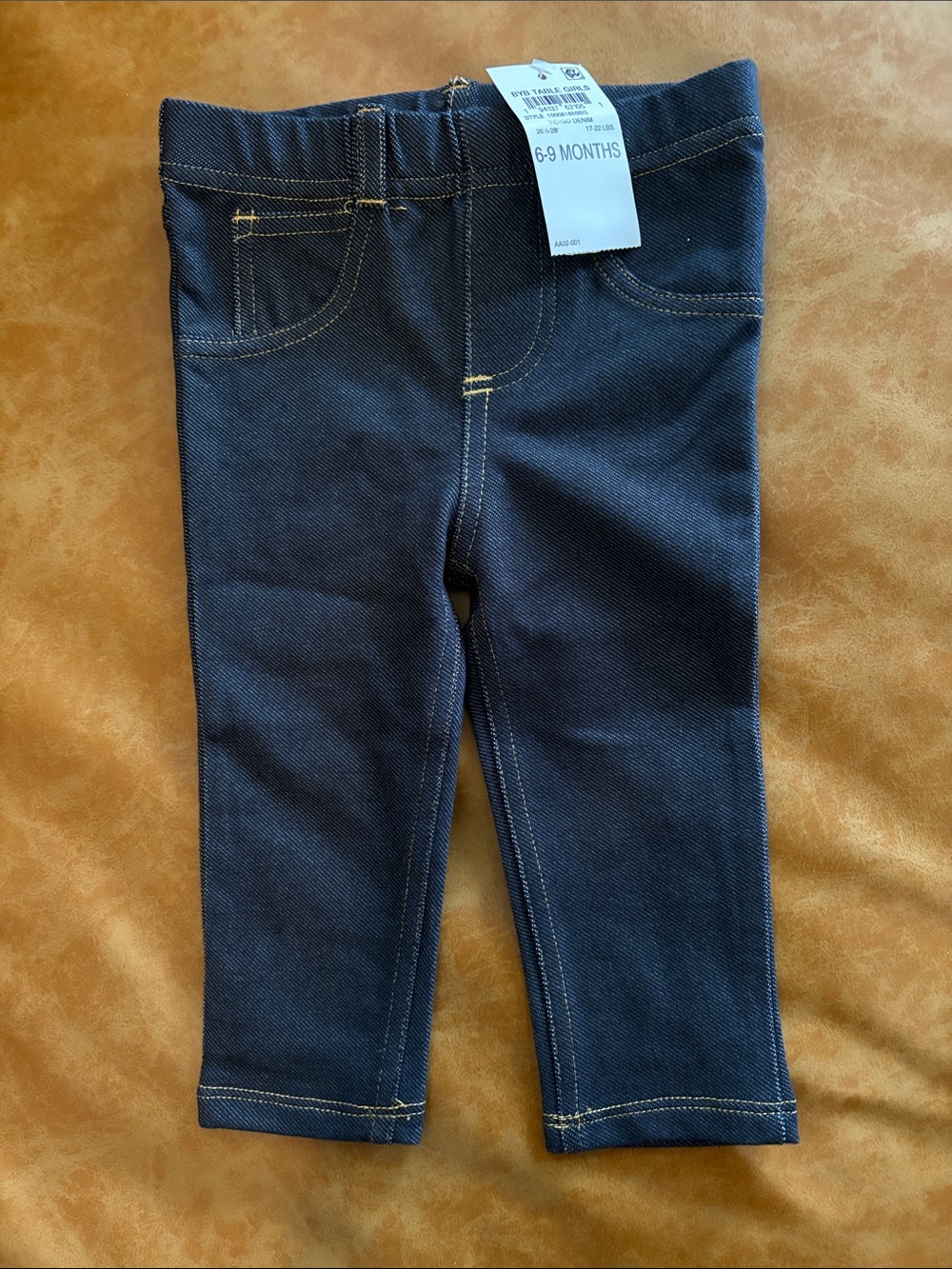Baby Stretch Denim-Look Leggings - Navy - First Impressions - Size 9 to 9 months